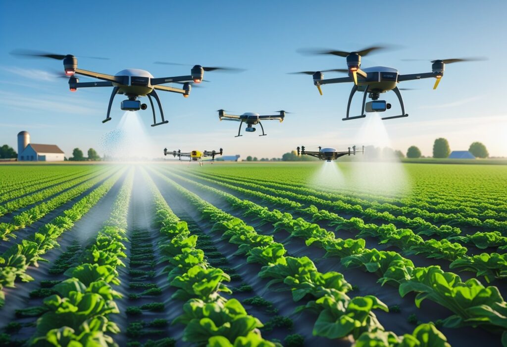 Drones no agronegócio: drones em lavoura.